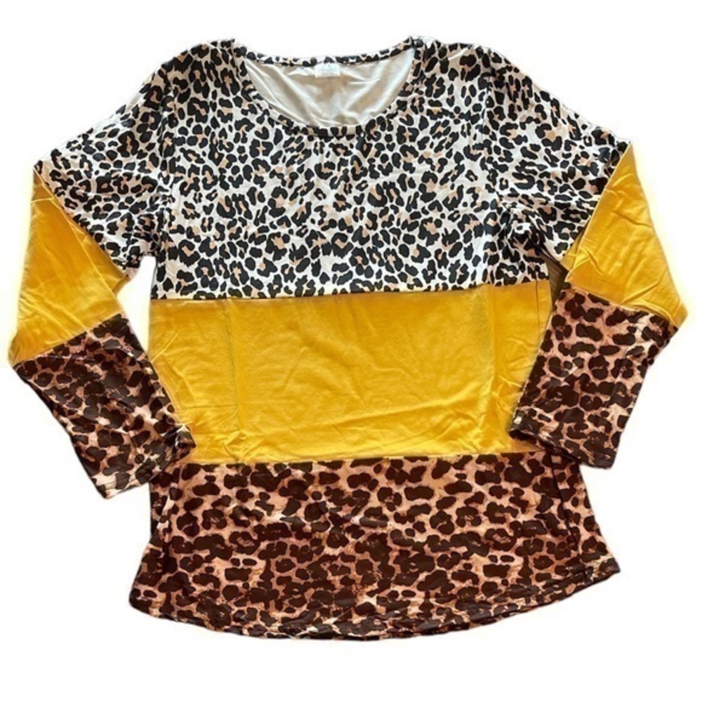 Cheetah Print Fall color Shirt Size XL